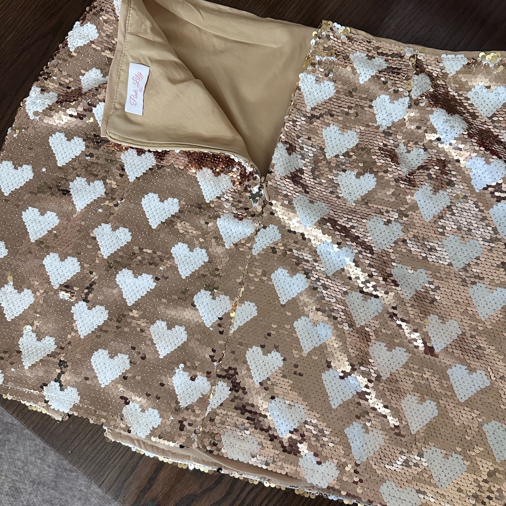 Sequin heart skirt with satin lining- brand new